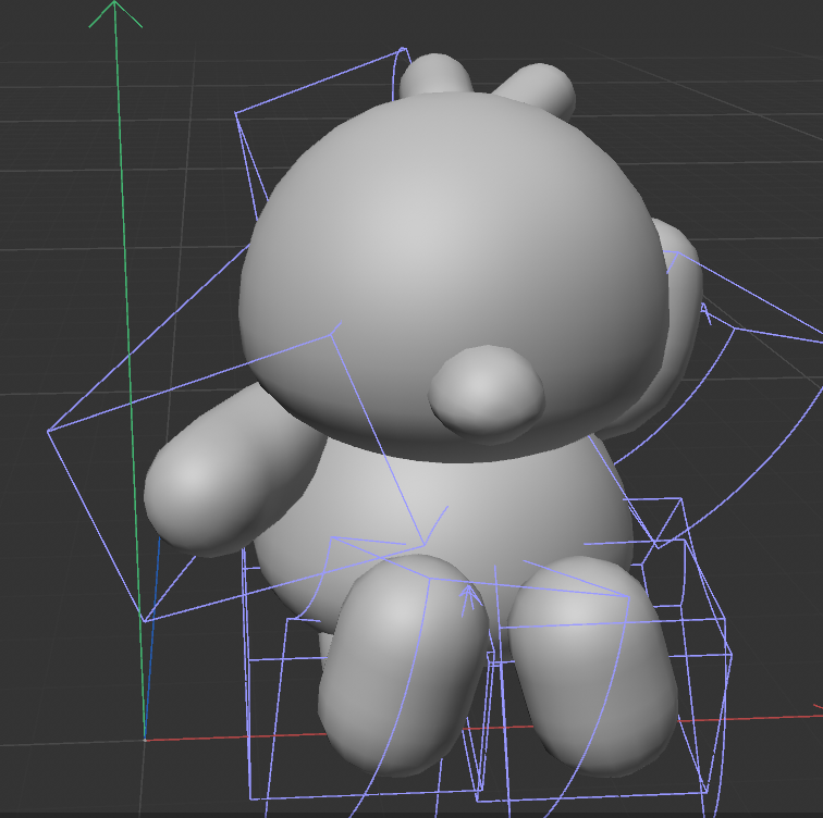 The final basic model of the chicken with its head and body squished.